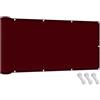 Bubmari Telo Ombreggiante Balcone Impermeabile | Tenda parasole per esterno, Protezione raggi UV, Oxford con rivestimento PU, Occhielli in metallo(Wine Red,55x150cm)