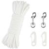 OMIGA Corde per Asta Bandiera da Esterno 20M Corda in Nylon | Corde Resistente All'usura non si Rrompe Facilmente per Asciugare Vestiti Fissare Tende Legare Raggruppare(bianco)