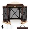 RELAX4LIFE Gazebo da Giardino per 4-6 Persone,295 x 295 x 222 cm | Pareti in Rete,Tessuto Oxford, Tenda Antivento Esterno con Picchetti e Borsa di Trasporto per Campeggio e Picnic