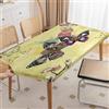 Odot Tovaglia Rettangolare con Bordo Elastico, 4/6/8FT Copritavolo Lavabile Farfalla Tavolo Panno per Esterno Picnic Sala da Pranzo Feste Cucina Giardino Campeggio (4FT=122x76cm,Beige retrò)