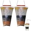 RJFUJP Trappola per mosche con parte superiore rossa, 2 pezzi per esterni per un efficace controllo delle mosche, trappole per uso esterno, acchiappamosche con grande capacità di 26 x 18 cm, design durevole