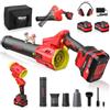 TEENO Soffiatore a Batteria, TEENO Soffiatore per Foglie Elettrico Senza Fili | 2‑in‑1 Soffio e Aspirazione, 230 km/h, 2 batterie da 4Ah, Compatibile con batterie Makita, 6 Velocità, Set Completo Tubi
