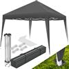 tectake® Gazebo Pieghevole 3 x 3 m, Idrorepellente, con Protezione UV 30+ | Piedi Regolabili in Altezza, Pop-up, comprese Corde di Tensionamento, Picchetti e Borsa da Trasporto, Uso Esterno, Grigio