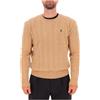 Polo Ralph Lauren Maglione girocollo cammello a trecce in lana e cashmere