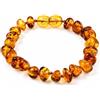 SilverAmber Jewellery Cavigliera in ambra baltica grezza o lucidata, realizzata a mano, 100% vera ambra - qualità premium - cognac, mix, limone, miele, ciliegia o ombre - dimensioni 12 - 27 cm
