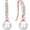Philip Jones Orecchini pendenti con perle placcate oro rosa creati con cristalli Zircondia®