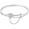 QIKAOLA Braccialetti in argento sterling S925 catena a serpente per ciondoli Bead Charm Perline stile europeo per donna