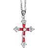 Rizilia Croce Pendente Con 18 Catena & Trapezoid Cut CZ [5 Colori Disponibili] In Placcato In Oro Bianco, Semplice Ed Elegante Moderno