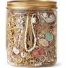 Striegro Set di barattoli di gioielli misteriosi in oro |.Set di barattoli misteriosi da 10 pezzi, orecchini assortiti color oro, anelli, collane, confezione regalo per le donne..