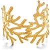 WOWORAMA Bracciale rigido in oro grosso da donna, largo, martellato, con stella marina, braccialetto in oro, stile bohémien, estivo, da spiaggia