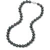 YAMI Collana di perle nere da donna, collana di perle d'acqua dolce da 7-9,9 mm, in argento Sterling 925, regolabile da 45 cm + 5 cm, regalo per donne, per Natale, compleanno, San Valentino, festa