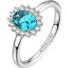 Brosway Anello Donna Fancy in argento 925 cristalli bianchi e aqua green FAG20C M14