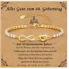Esrael Braccialetto tennis da donna per compleanno 16/18/21/30/40/50/60 anni, oro/argento