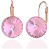 YONVUN Austriaco Cristallo Rotondo Goccia pendenti Leverback Orecchini | Placcato 18K/Rose Gold zircone pietra preziosa cerchio argento Pendenti Gioielli Regalo per Moglie Mamma Figlia Fidanzata