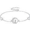 Micory Bracciale da donna in argento Sterling 925, con luna e gatto, regolabile, motivo gatto, ipoallergenico, in argento, regalo per gli amanti dei gatti, fidanzata, moglie, mamma