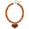 WOWORAMA Collana girocollo in resina spessa da donna con perline acriliche marroni collane boho vintage Statement Chunky collana alla moda girocollo in acrilico gioielli