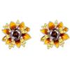 GNOCE Rosa Giallo Blu Rosa Fiore Orecchini per le Donne, 925 Orecchini in Argento Sterling per lei Ragazze Moglie Figlia Regalo per la Festa Della Mamma