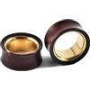 Calefee Dilatatori Lobo 8 a 25mm, Dilatatore Orecchio in Legno e Acciaio Inossidabile Bicolore, Orecchini da Piercing 2 Pezzi