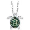 Artlinea, Collana in Argento 925, Gioiello con Pendente a Forma di Tartaruga, Chiusura a Moschettone, Made in Italy