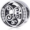 TIZU Charm Lettere in Argento 925 Ciondolo Originale Compatibile Braccialetti Charms Iniziale per Donna Bambine