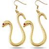 OfficialOtaku Un paio di orecchini Boa Hancock Pirate Empress Gold Snake Cosplay
