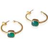 Vurmashop Orecchini placcati in oro 18 K con pietra naturale onix - Orecchini con onice verde - Orecchini da donna