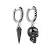 GNOCE Set di Orecchini Teschio e Pugnale in Argento Sterling Placcato in Nero Orecchini Pendenti Teschio con Amore e Zirconia Cubica Nera Orecchini Pendenti di Moda Regalo di Gioielli per Donne Uomini