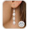 Finrezio Orecchini Pendenti Donna Argento 925 Orecchini Cerchio Lunghi | Orecchini Anallergici Donna Orecchini Lunghi Pendenti Orecchino Zircone Brillanti Gioielli Regalo Donna