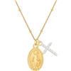 YMYDRCRPO Collana in lega con perline croce in acciaio inossidabile per donne brave pure placcate in oro gioielli sacri regali regolabili per donne ragazze e ragazzi