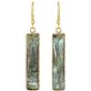 AeraVida Incantevoli orecchini pendenti rettangolari in argento sterling placcato oro labradorite verde scuro | orecchini pendenti rettangolari da donna | gioielli regalo
