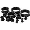 Calefee Orecchio Dilatatore 6mm-24mm, Dilatatore Tappi Lobo Silicone, 20 Pezzi, Tunnel a Doppia Svasatura Nero