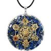 PRAJET CRYSTALS Ciondolo Cubo di Metatron di Prajet Orgone, 5 cm, collana curativa, geometria sacra, protezione e radicamento, regolabile, unisex