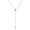 Amen Collana da donna collezione rosari. Rosario classico in argento 925 rodiato. Lunghezza 50+2cm e grani del diametro di 3mm. La referenza è cro30bd