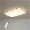 maolo Plafoniera LED Rettangolare Moderna con Telecomando - Dimmerabile CCT 3000K 4000K 6500K, Bordo Effetto Cristallo, 5120 Lumen, Luce Regolabile per Soggiorno, Camera e Ufficio