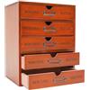SanBouSi Cassettiera da scrivania in legno con 5 cassetti, stile francese, vintage, cassettiera da scrivania, organizer per ufficio, portagioie