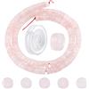 SUNNYCLUE 1 Scatola Disco Perline di Quarzo Rosa Naturale Sciolto Piatto Semi-Pietra Collana Kit di Perline & Filo Elastico Perline Elastico per Adulti Braccialetti Fai da Te Creazione