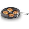 HAWKINS Futura Hard Anodised concave Tava Griddle, 4.06 mm, con Manico in Acciaio, Alluminio anodizzato, Black, 9.5