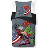 Jay Franco Kids Marvel Avengers Set copripiumino - Biancheria da letto morbidissima con federa, SOLO COPERTA, piumone non incluso, grigio, 2 pezzi singolo