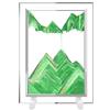 AzureLeap - Quadro in sabbia mobile 3D, paesaggio marino profondo, vetro quadrato, sabbia in movimento con cornice fluida per la decorazione rilassante da scrivania, ufficio o casa (17,8 cm - Verde)