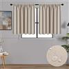 MRTREES Tende per Interni Oscuranti 120x45cm 2 Pezzi Termiche Isolanti Tende Moderno con Bastoni Camera da Letto Soggiorno Finestre Camerette Bambini Acustico Elegante Beige