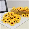 Yjemle 100 teste di fiori artificiali gialli mini girasole finti fiori decorativi in tessuto artigianale decorazioni floreali per ghirlande fiori artificiali per matrimoni prodotti per la decorazione della