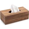COM-FOUR® scatola per fazzoletti cosmetici in legno di acacia | scatola per fazzoletti con coperchio - distributore di asciugamani in legno