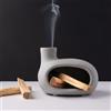 MOUGIGI Porta incenso moderno in terracotta, bruciatore a cono, caminetto da tavolo, purifica ed energizza la tua casa con profumato legno di Palo Santo, salvia - perfetto per meditazione e yoga