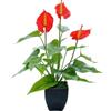 DODXIAOBEUL Fiori artificiali in vaso da 40 cm, pianta artificiale bonsai, pianta tropicale finta, per interni ed esterni, casa, giardino, ufficio, terrazza, portico, decorazioni per matrimoni, rosso