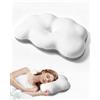 HOMCA Cuscino Cervicale Memory Foam Ergonomico per tutti i Dormitori | Morbido Cuscini Nuvola, 60x40x9/12 cm, Bianco+Grigio, Doppia Altezza, Federa Amovibile e Lavabile, CertiPUR-US & OEKO-TEX