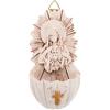Luxshiny Acquasantiera Da Muro in Resina Decorazione Religiosa Cattolica Da Appendere Parete Statua Per Ingresso Casa E Chiesa 4.72X2.44X1.38In Decorazione Sacra Elegante