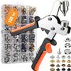 Aissom Pinza Per Bottoni Automatici A Pressione, 100 set di bottoni a pressione | 3 matrici, Pinza Regolabile Magnetici per Fai da Te Riparazione Di Coperture Di Barche, Cucito, Teloni, Jeans