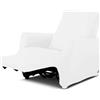 BIANCALUNA - Copripolotrona elastico Genius Lounge reclinabili Anti Macchia - 1 posto da 65 a 110 cm Copridivano tinta unita Made in Italy - Bianco