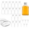 AZKEEGREY 24 piccole bottiglie di vetro da riempire, 50 ml, con imbuto | Mini bottiglie con tappo a vite, bottiglia per liquore, bicchierini con coperchio