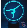 YTDZLTD 3D Ginnastica Luce Notturna 16 Colori Mutevoli Telecomando USB Potere Toccare Cambiare Illusione Ottica Lampada Arredamento Lampada LED Lampada da Tavolo Bambini Brithday Natale Regalo